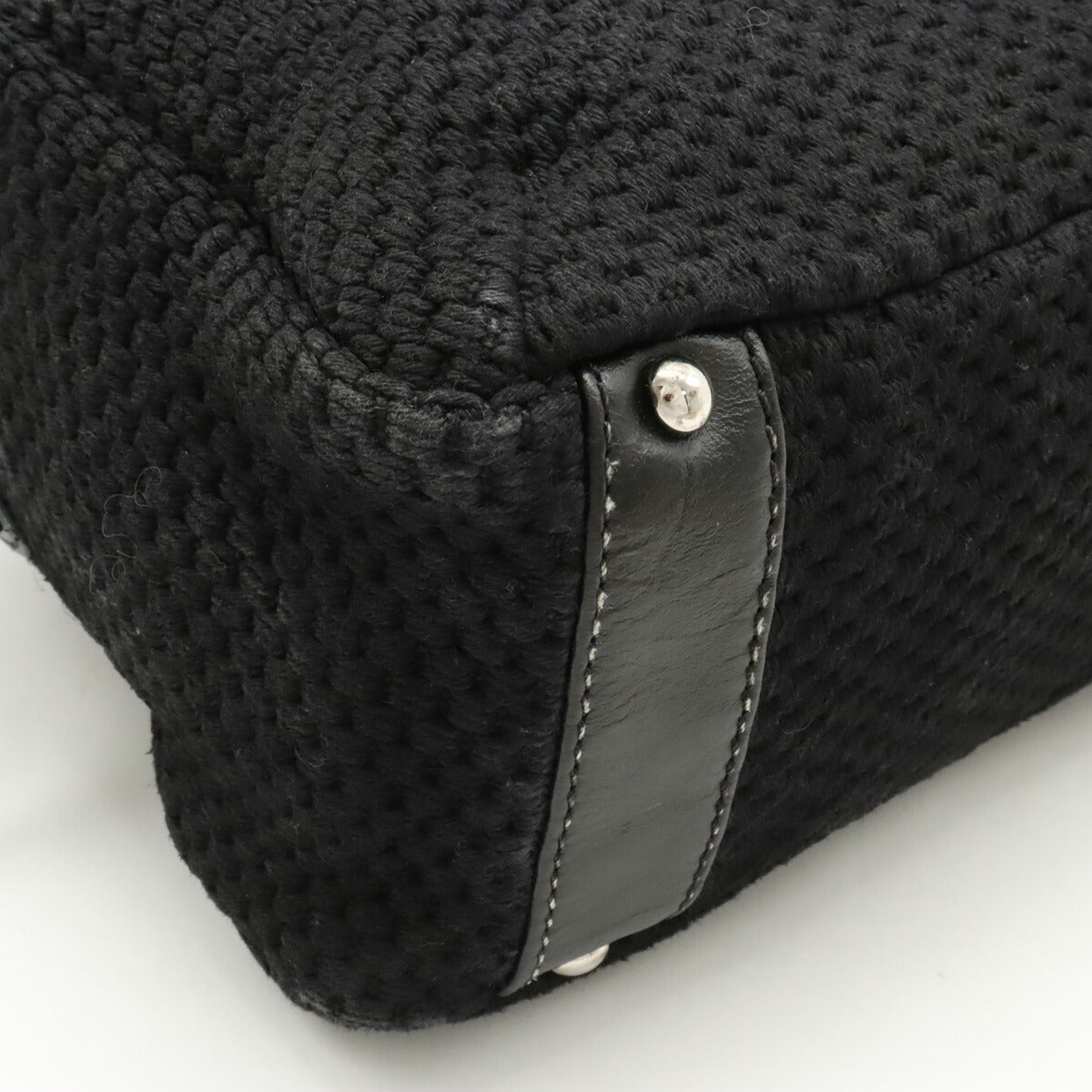 Chanel Knit/Leather Logo 2way Bag