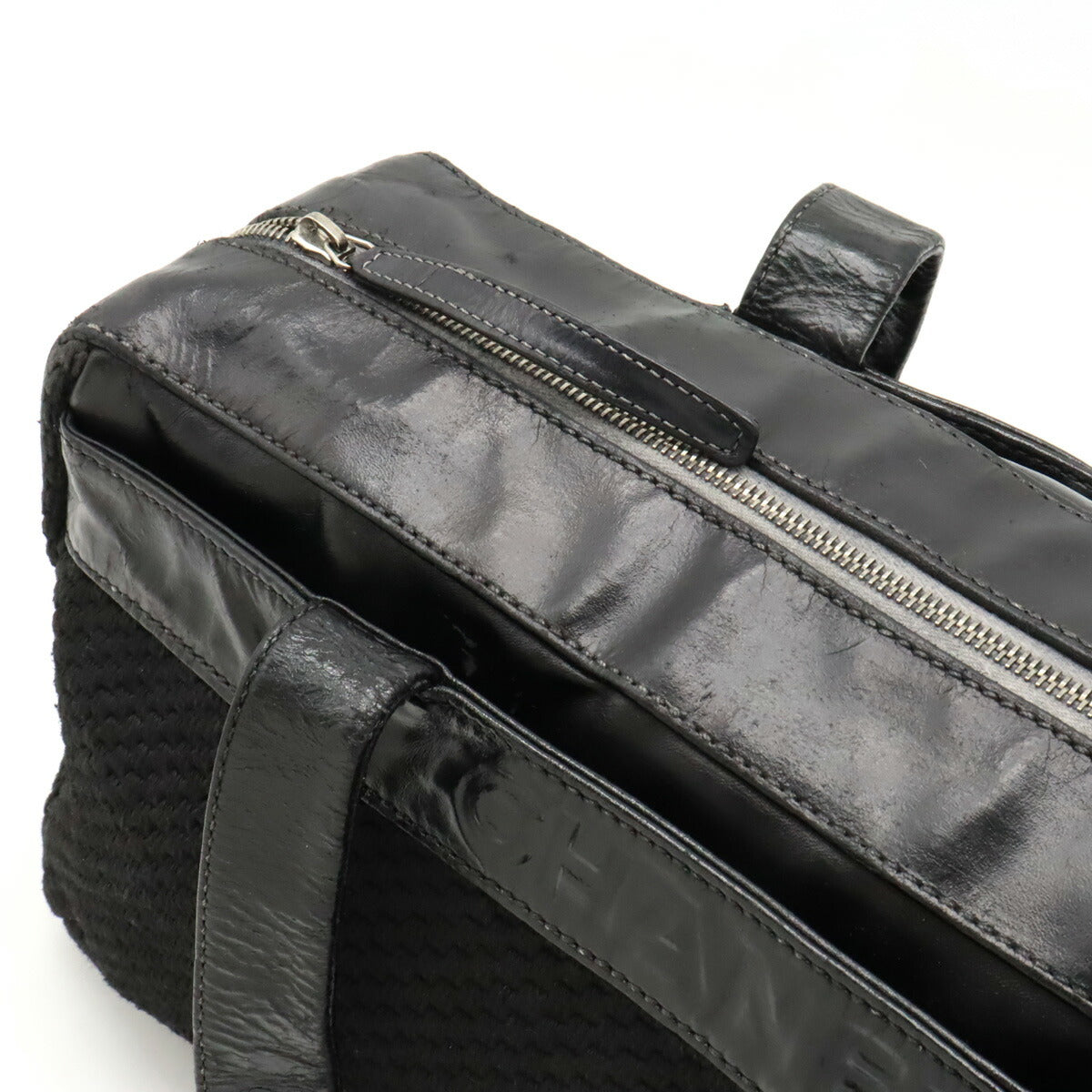 Chanel Knit/Leather Logo 2way Bag