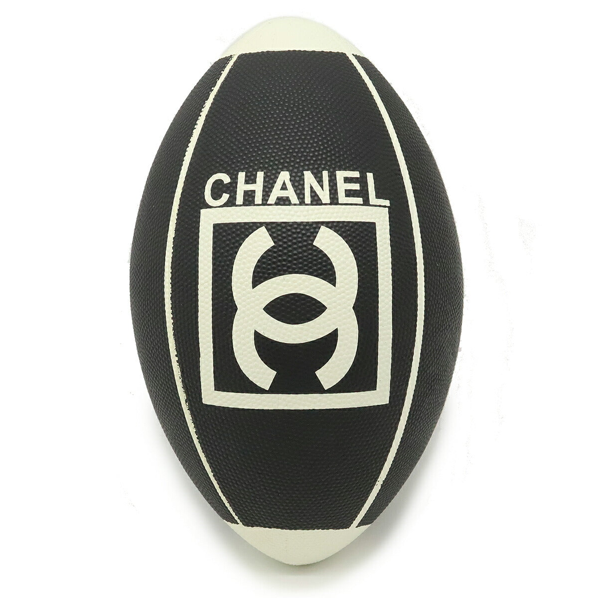 Chanel Rubber Coco Mark Rugby Ball Black White  d