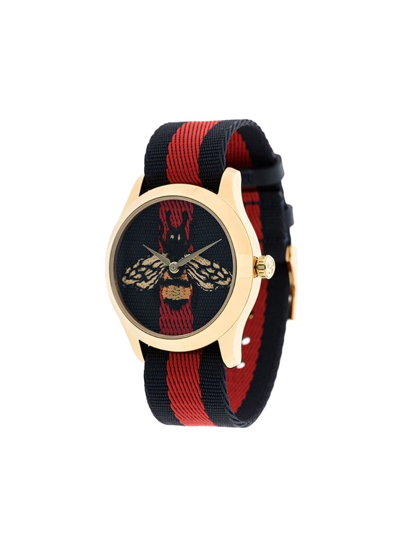 Gucci - Bee web watch - men - stainless steel/Nylon - One Size - Blue