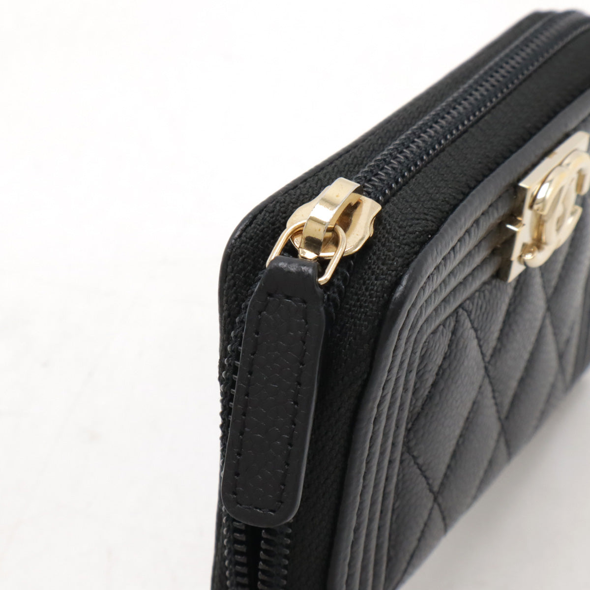 Chanel BOY Chanel Caviar Leather Coin Case A80602