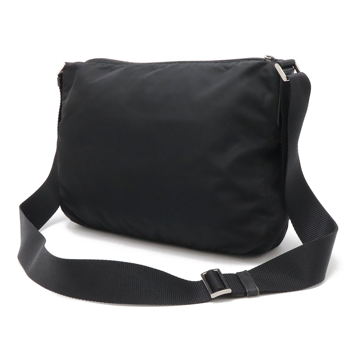 Prada Nylon Leather Logo Shoulder Bag