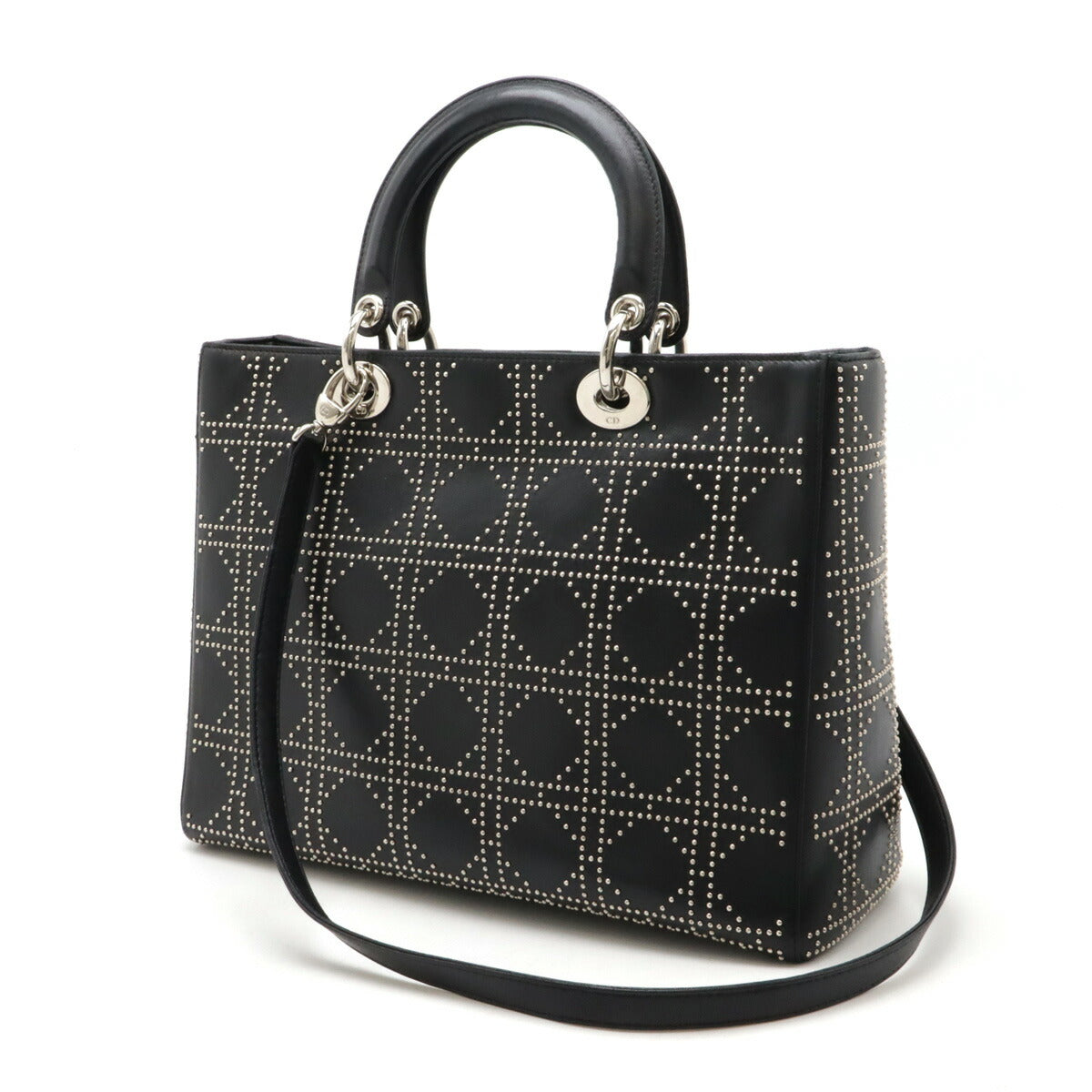 Christian Dior Leather Lady Dior 2way Bag