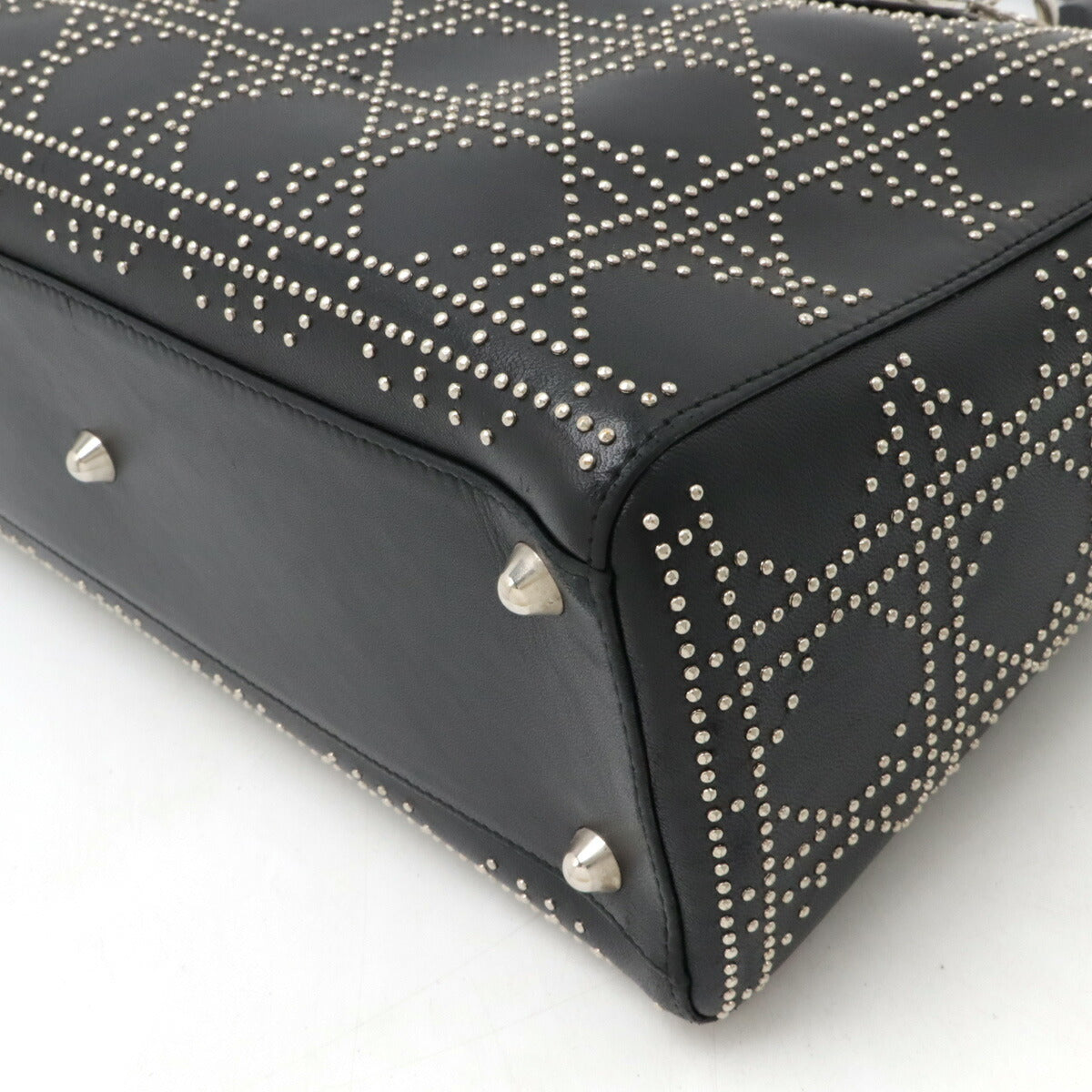 Christian Dior Leather Lady Dior 2way Bag