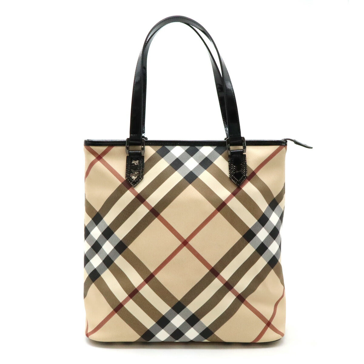 Burberry Ho  Check PVC Patent Leather 2way Tote Bag