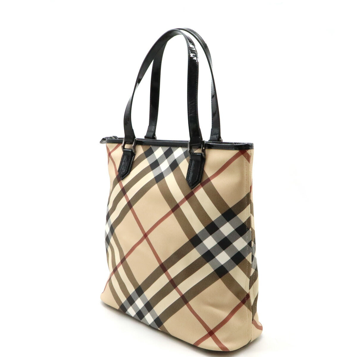 Burberry Ho  Check PVC Patent Leather 2way Tote Bag