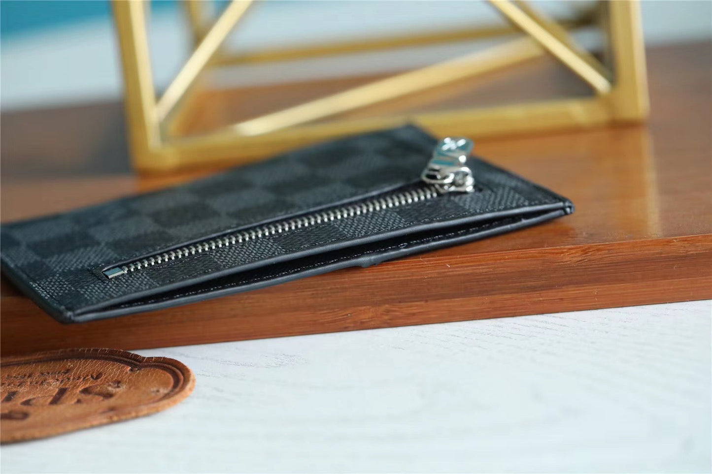 Top Quality ID Card Holder Damier Graphite Canvas Black For Men, Wallet 13cm Top Quality N60378