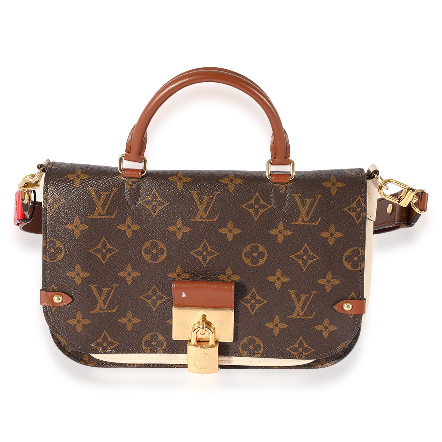 Louis Vuitton  Monogram Canvas & Beige Leather Vaugirard Shoulder Bag