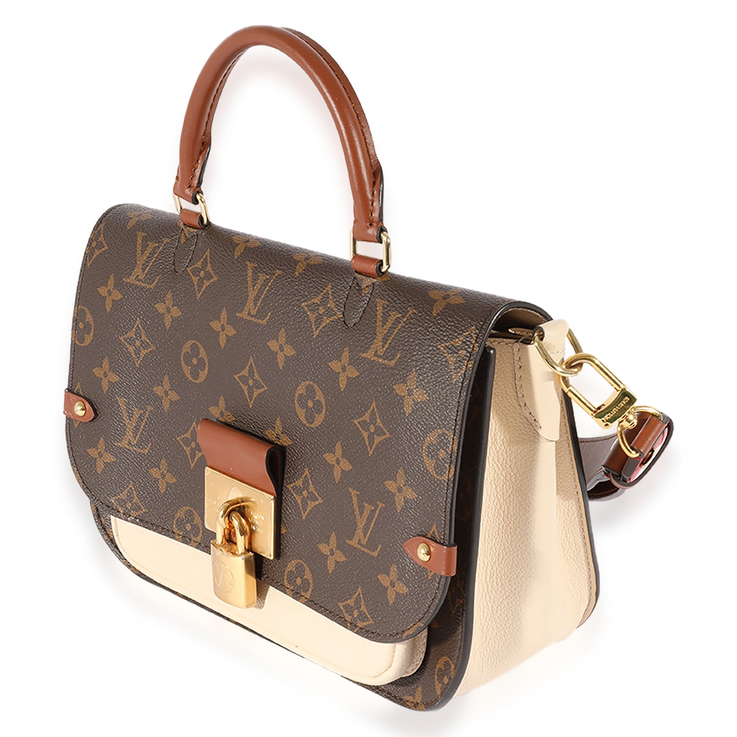 Louis Vuitton  Monogram Canvas & Beige Leather Vaugirard Shoulder Bag