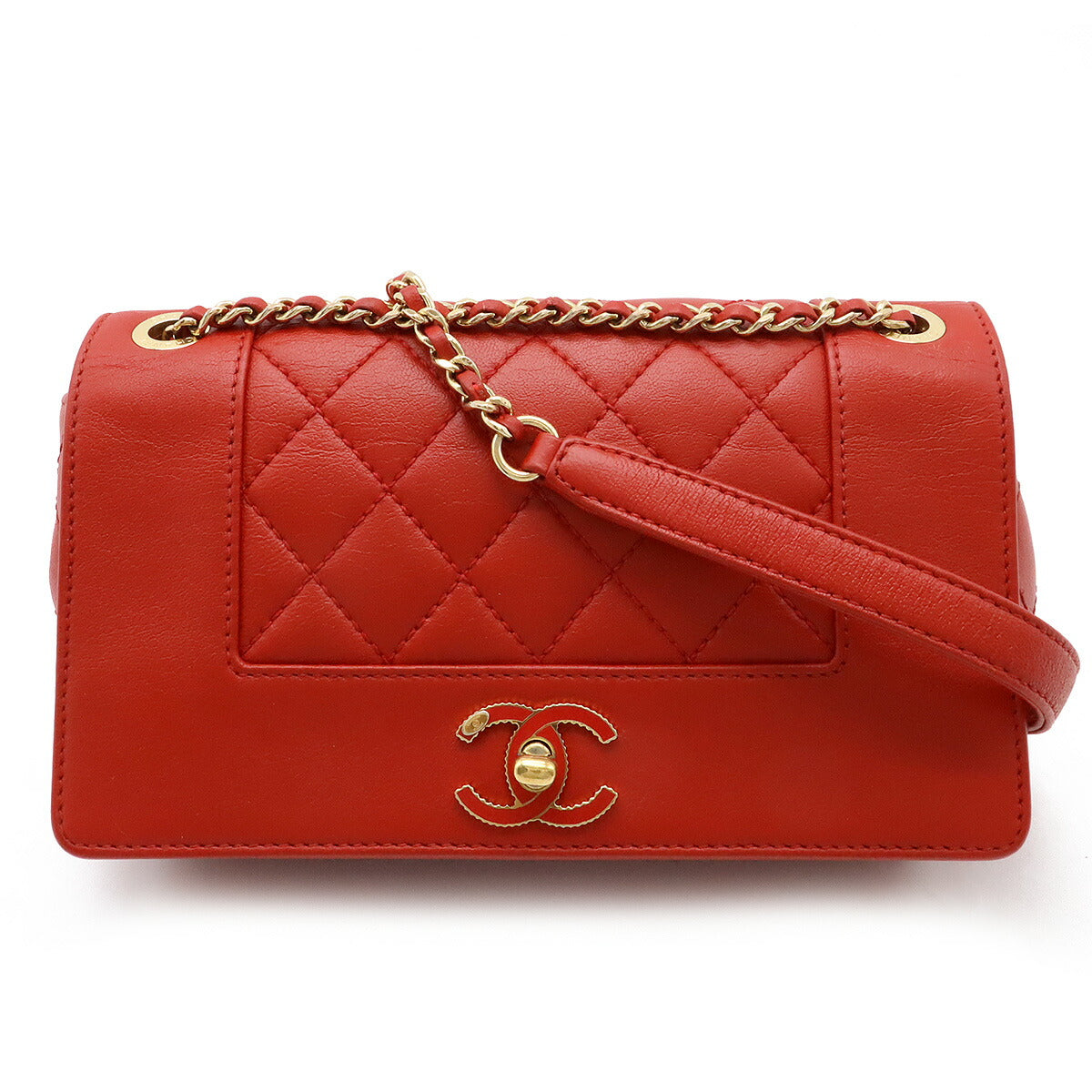 Chanel Leather Matelassé Coco Mark Chain Shoulder Bag