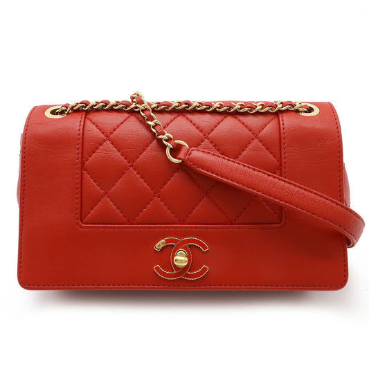 Chanel Leather Matelassé Coco Mark Chain Shoulder Bag