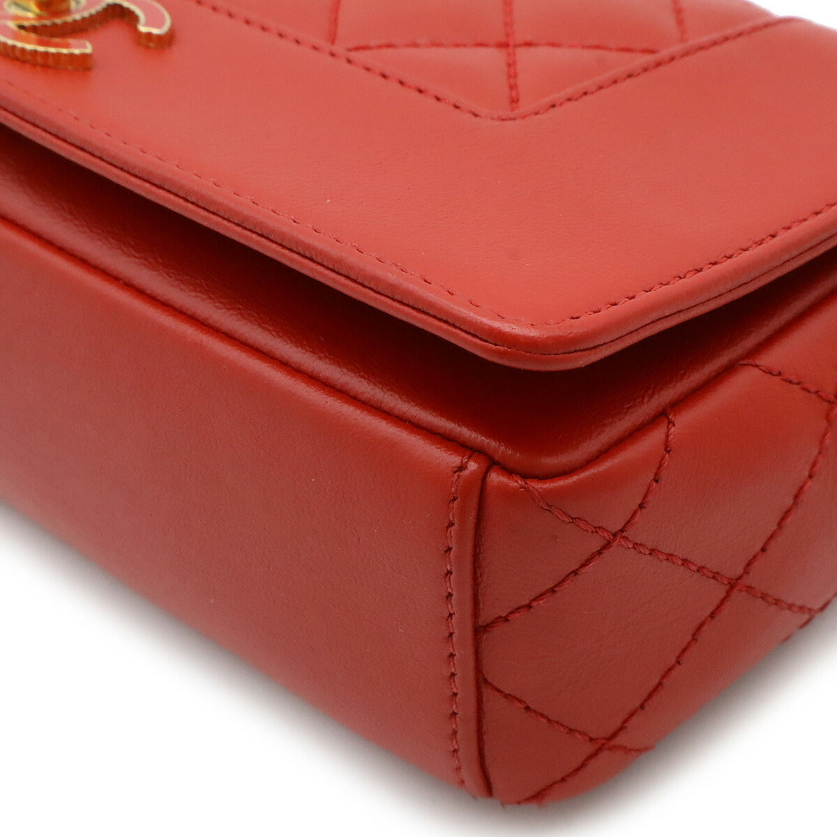 Chanel Leather Matelassé Coco Mark Chain Shoulder Bag