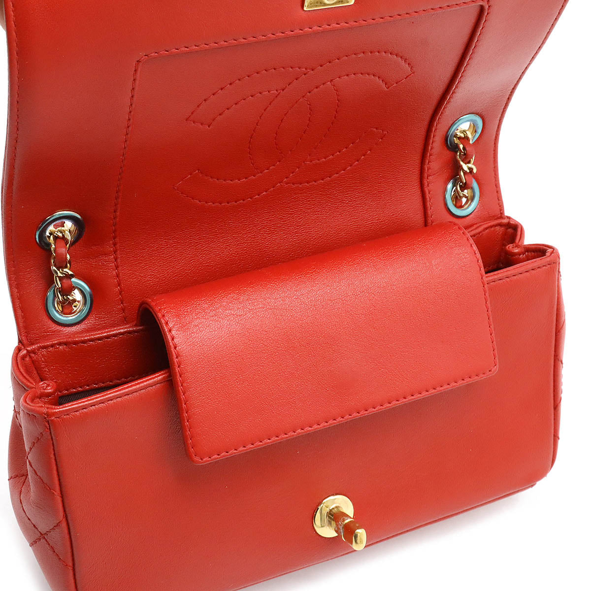 Chanel Leather Matelassé Coco Mark Chain Shoulder Bag