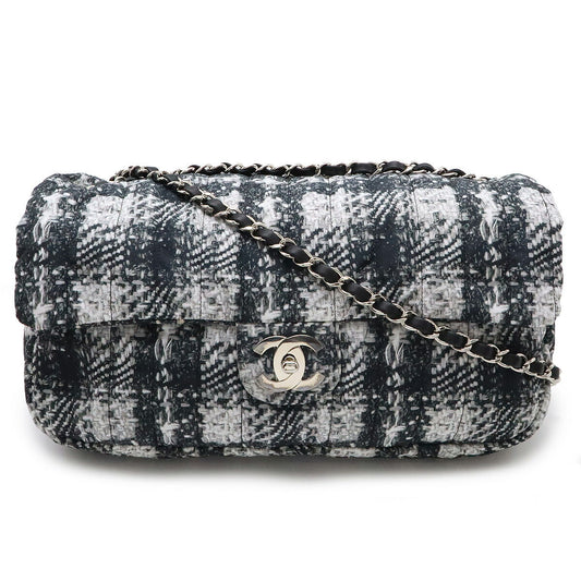 Chanel Nylon Tweed Print Coco Mark Chain Shoulder Bag Shoulder Bag