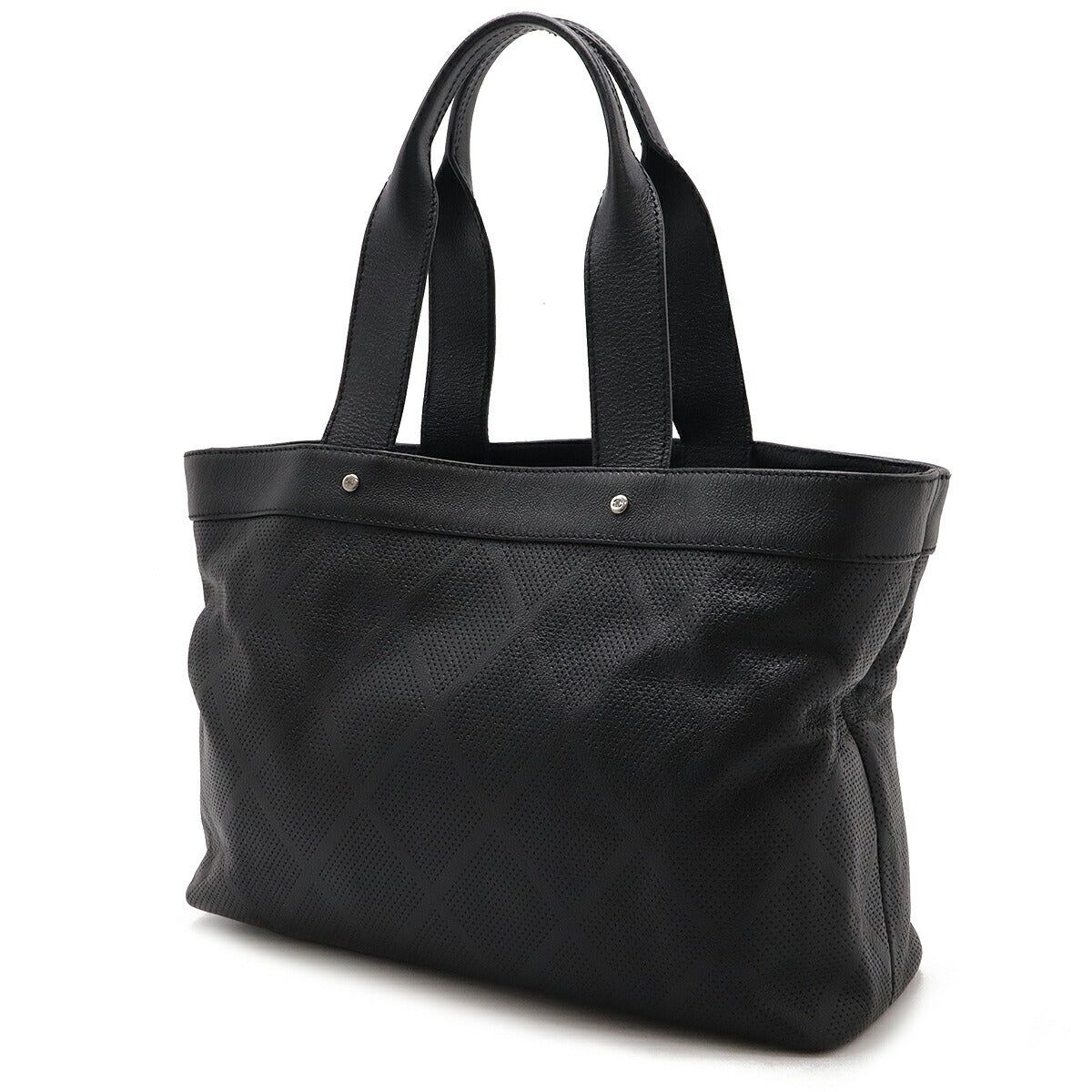 Chanel Leather Coco Mark Punching 2way Tote Bag A33936