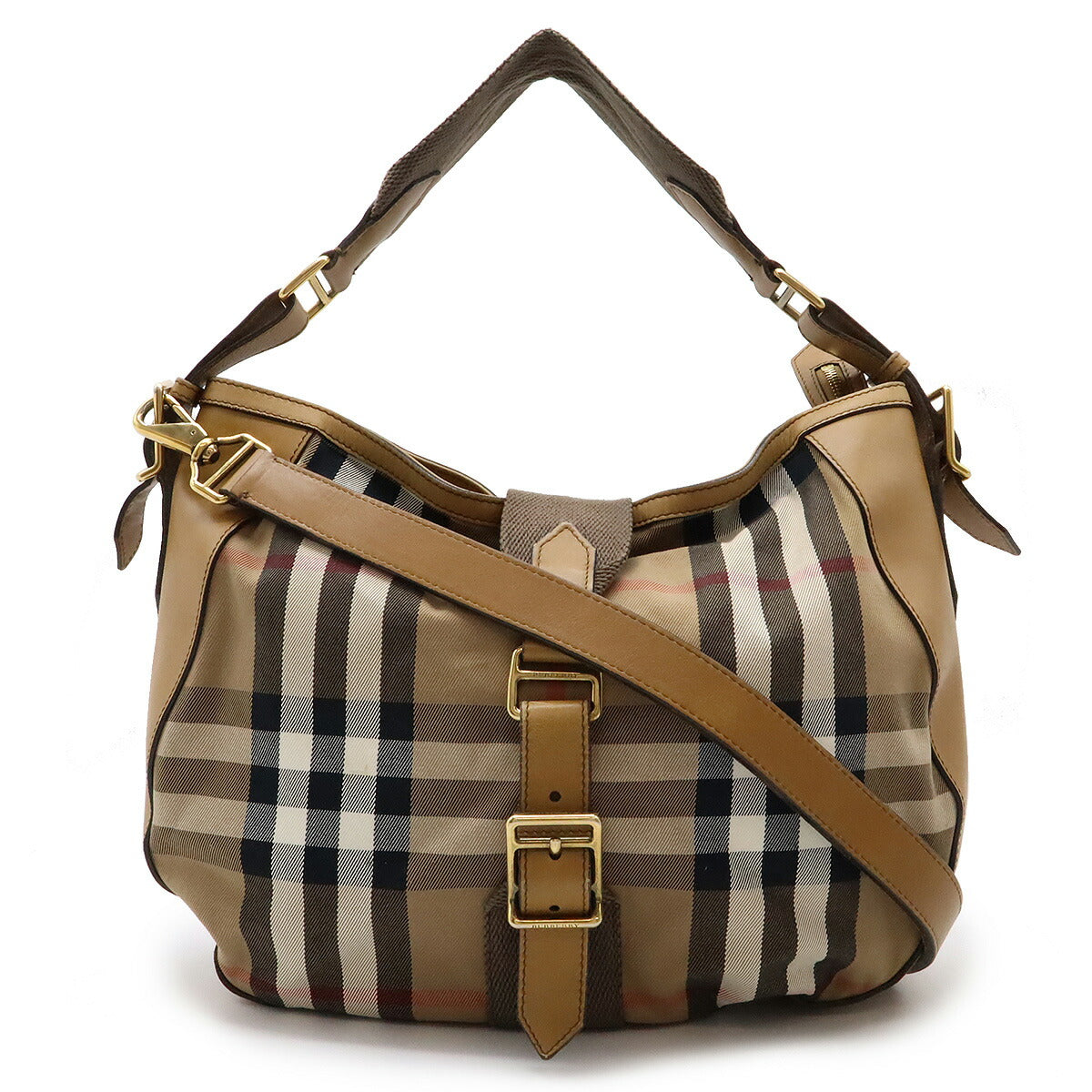 Burberry Ho  Check Canvas Leather 2way Shoulder Bag