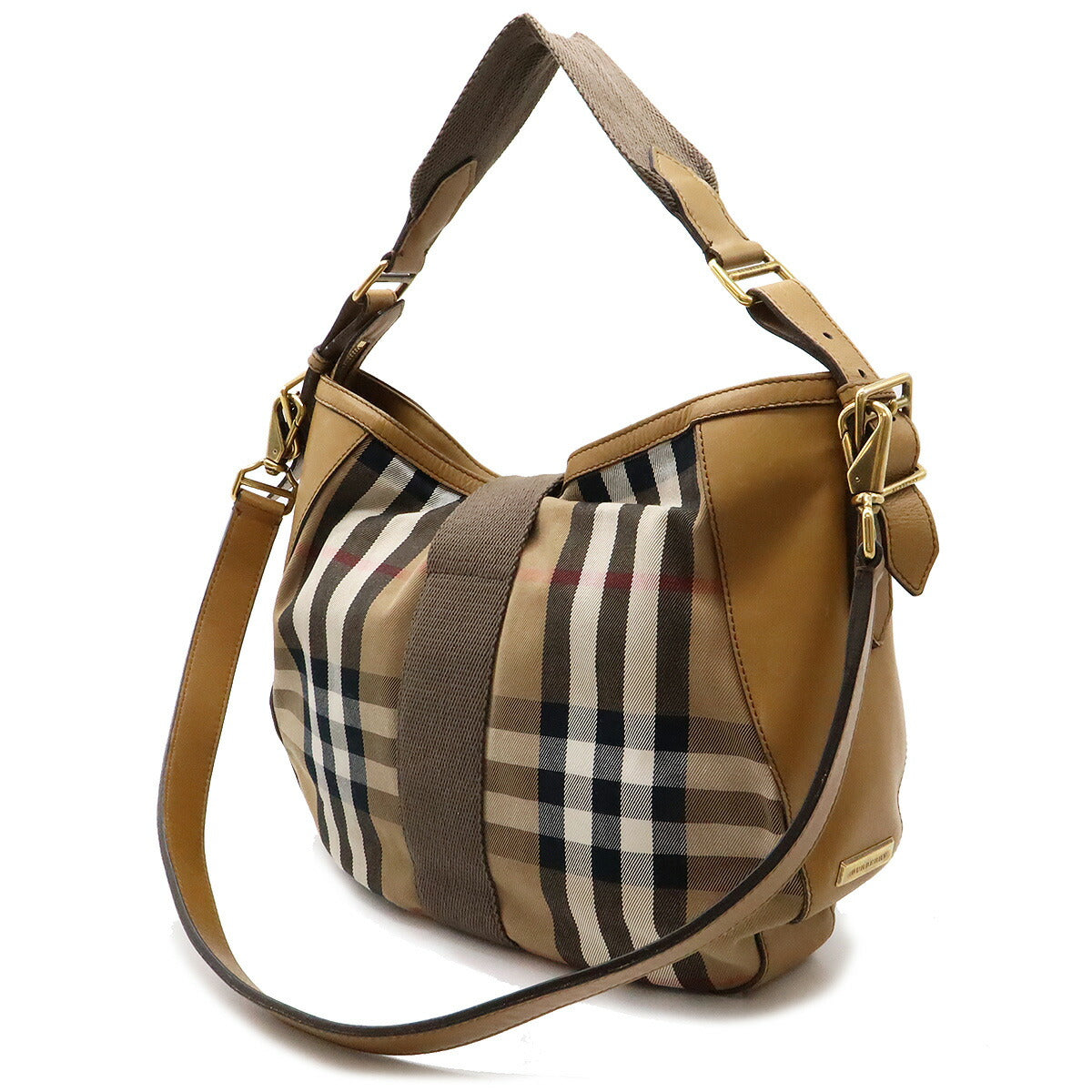 Burberry Ho  Check Canvas Leather 2way Shoulder Bag