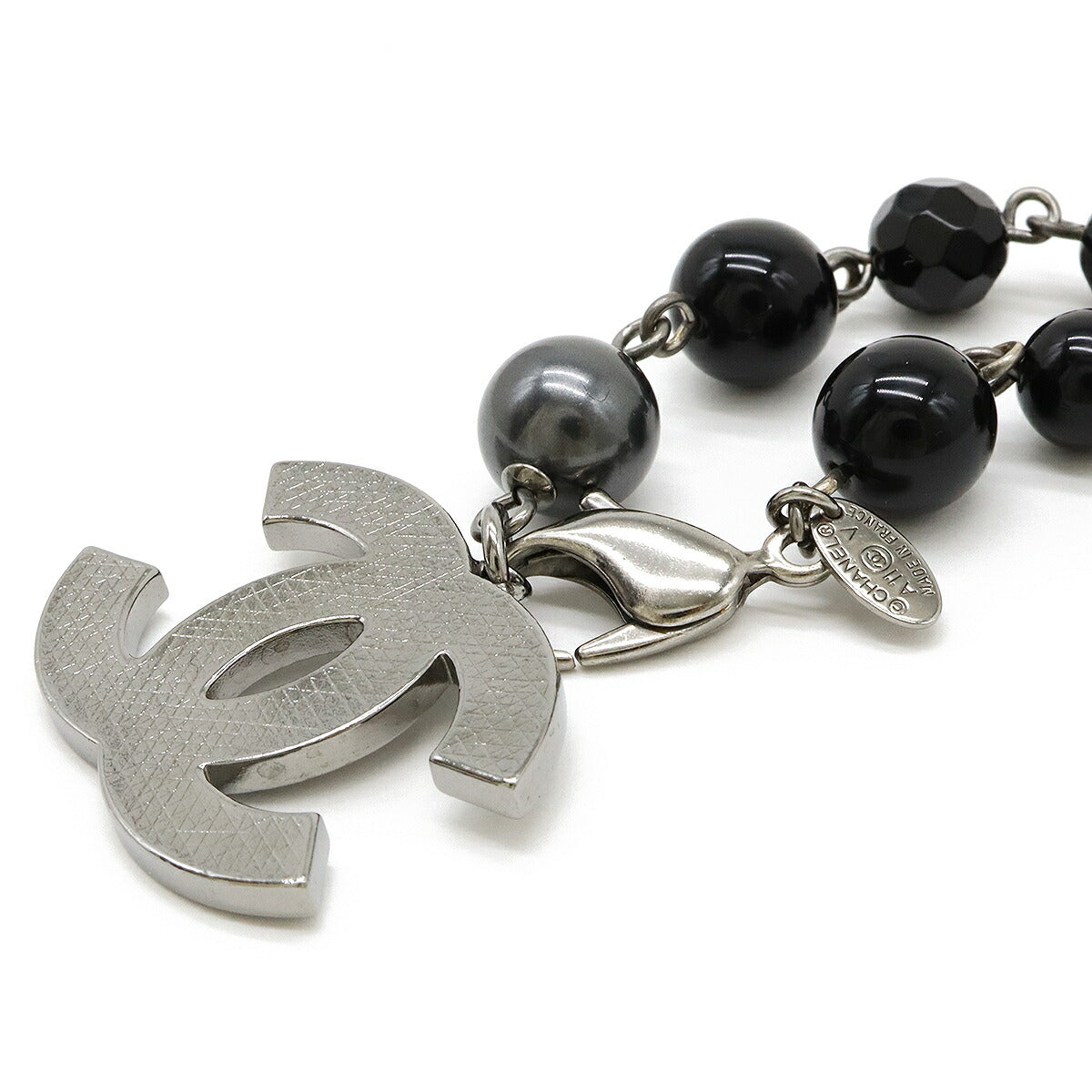 Chanel Metal Faux Pearl Coco Mark Bracelet 11V