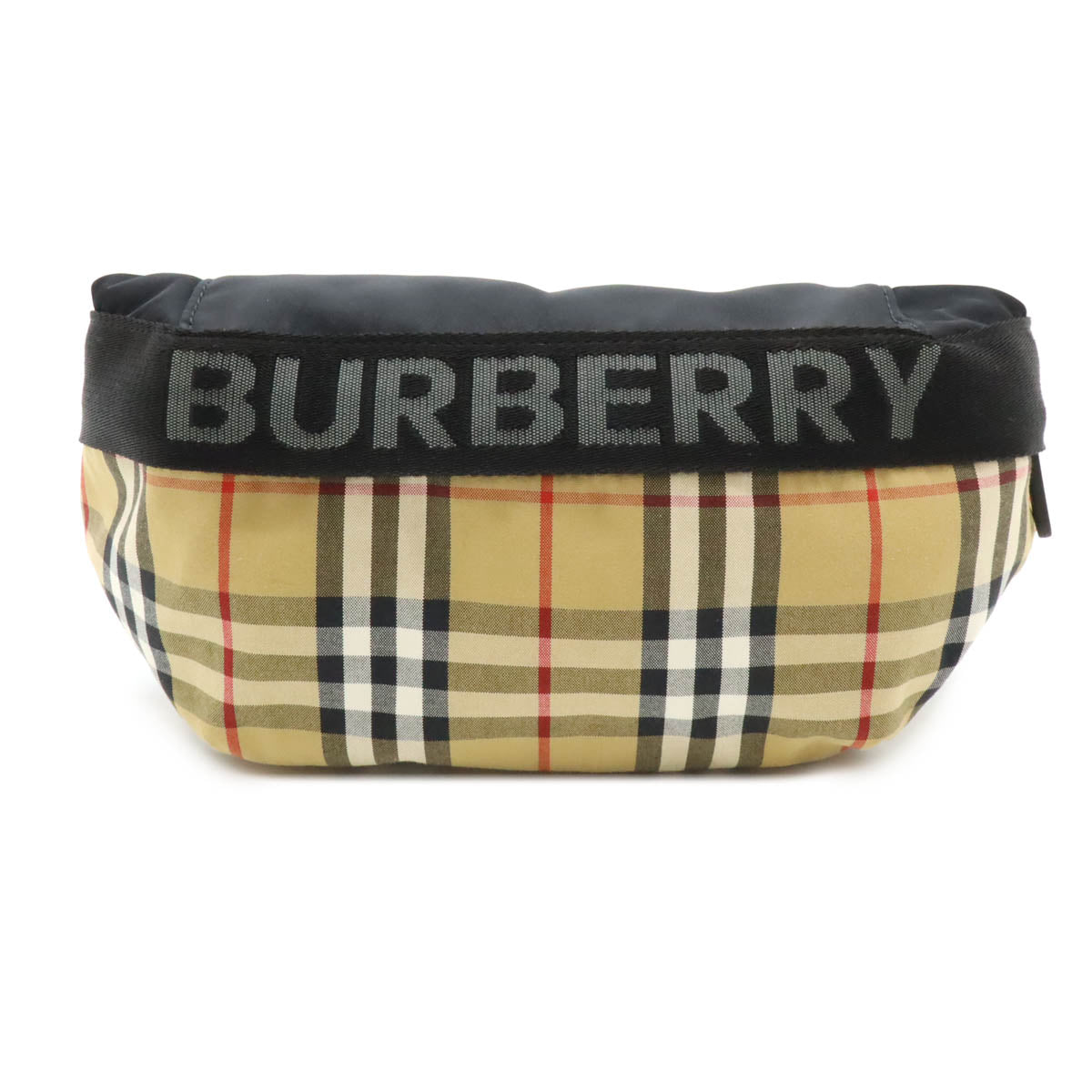 Burberry Nylon/Leather   Check 2way Waist Bag 8026557