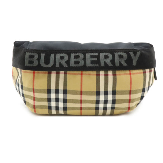 Burberry Nylon/Leather   Check 2way Waist Bag 8026557