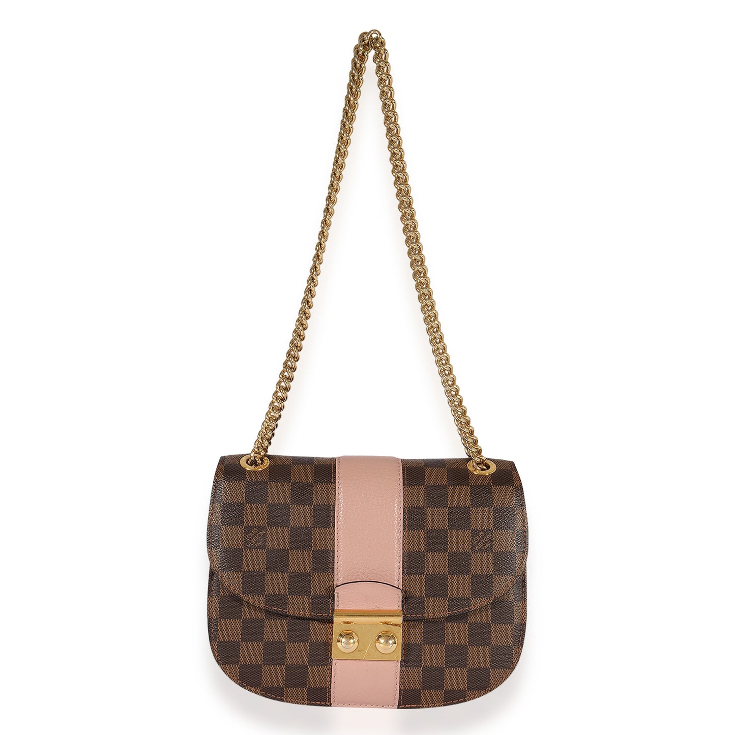 Louis Vuitton  Damier Ebene & Magnolia Cuir Taurillon Wight Shoulder Bag