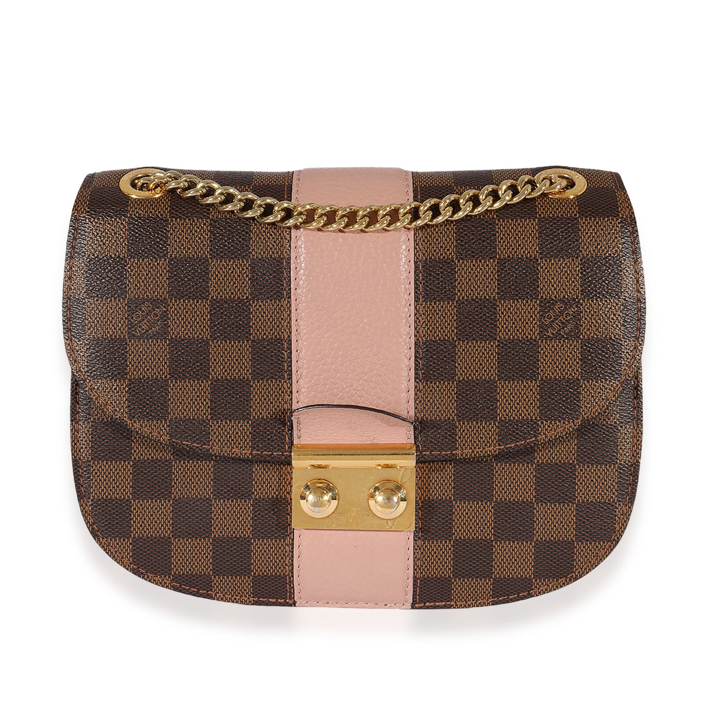 Louis Vuitton  Damier Ebene & Magnolia Cuir Taurillon Wight Shoulder Bag