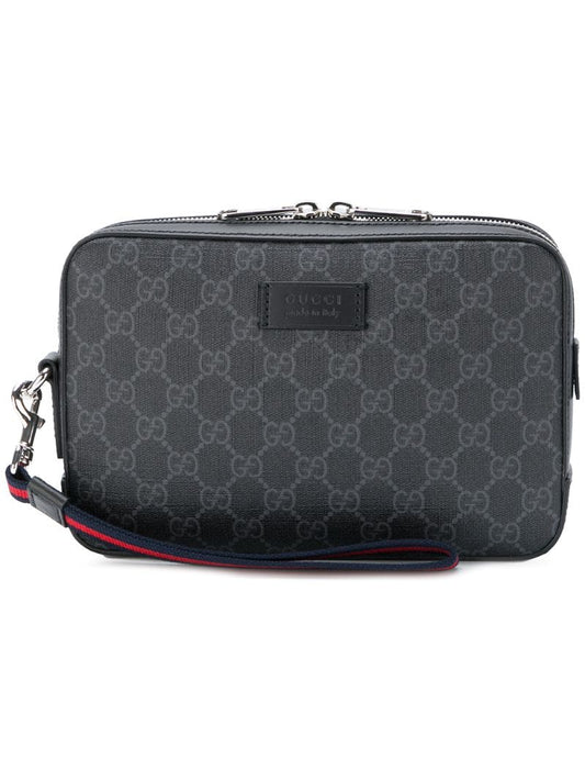 Gucci - GG Supreme wash bag - unisex - Canvas/Leather - One Size - Black