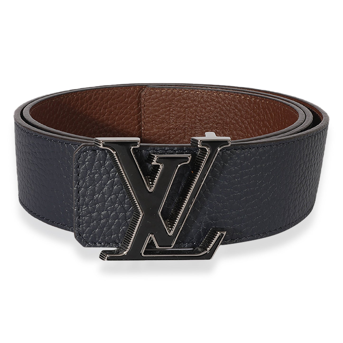 Louis Vuitton  Black Leather Tilt Monogram Belt 44/90