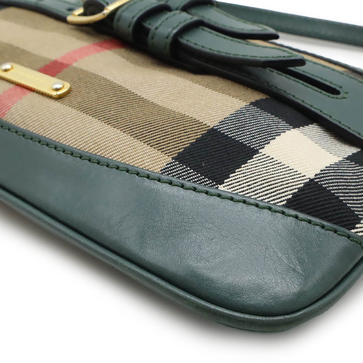 Burberry Ho  Check Canvas Leather 2way Shoulder Bag