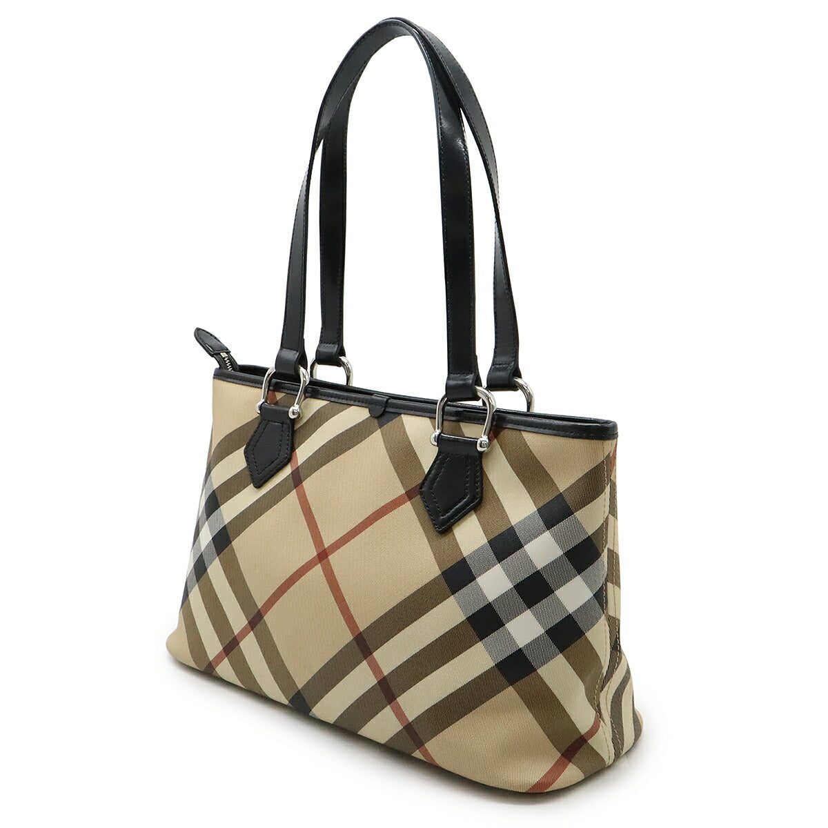 Burberry Ho  Check PVC Leather Tote Bag
