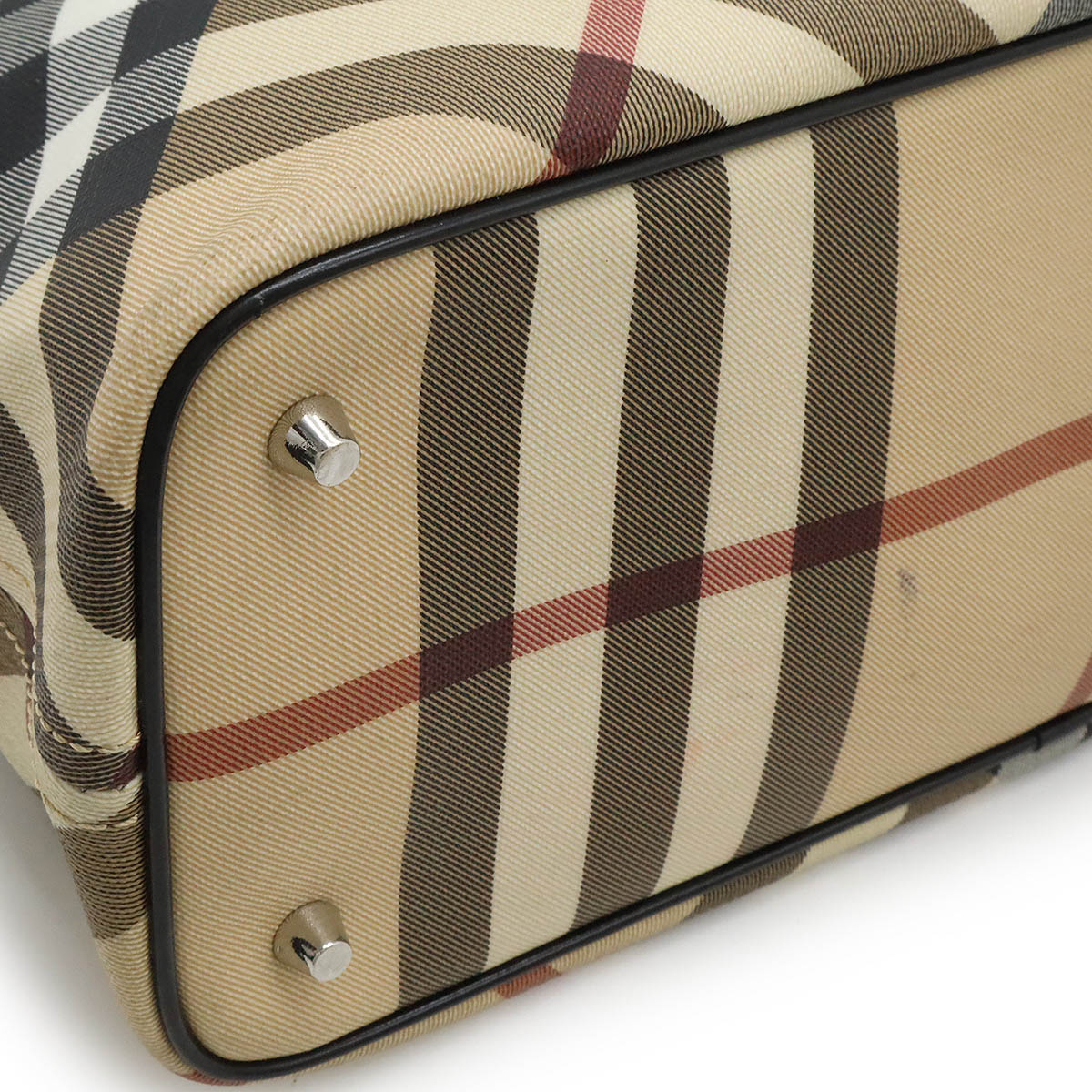 Burberry Ho  Check PVC Leather Tote Bag