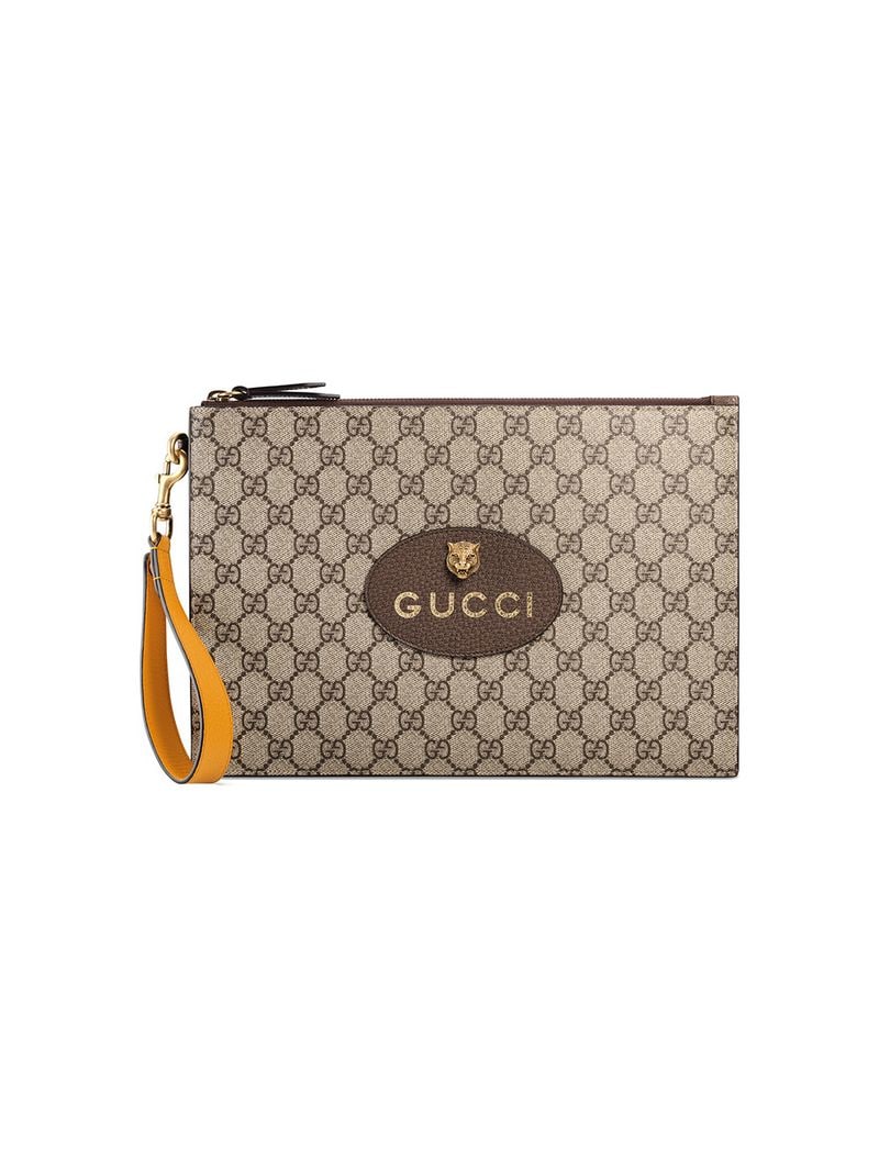 Gucci - Neo   GG Supreme pouch - men - Leather/Canvas - One Size - NEUTRALS