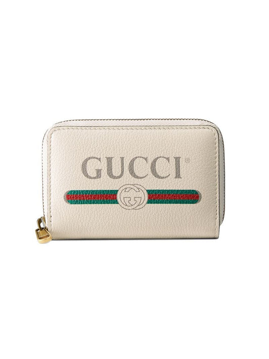 Gucci - Gucci Print leather card case - unisex - Calf Leather - One Size - NEUTRALS