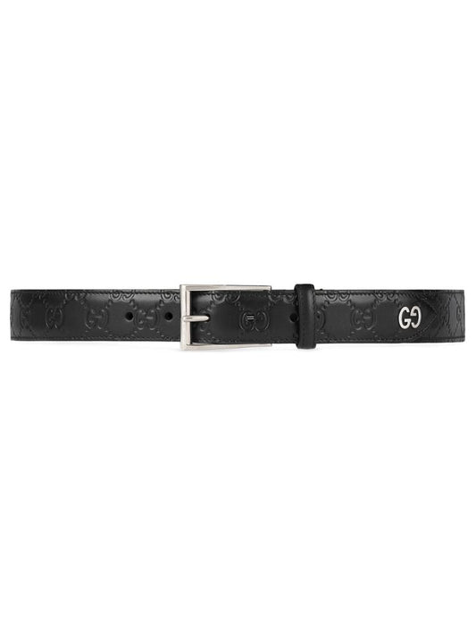 Gucci - Gucci Signature belt with GG detail - men - Calf Leather - 75, 85, 90, 95, 100, 105, 110 - Black