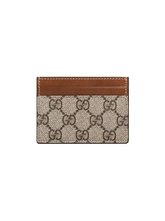 Gucci - GG Supreme card case - women - Canvas - One Size - Brown