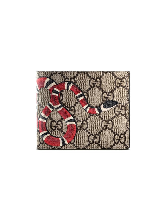 Gucci - Kingsnake print GG Supreme wallet - men - Leather/Canvas - One Size - NEUTRALS