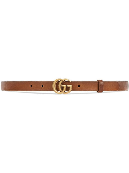 Gucci - Leather belt with Double G buckle - women - Leather/metal - 65, 70, 75, 80, 85, 90, 95 - Brown