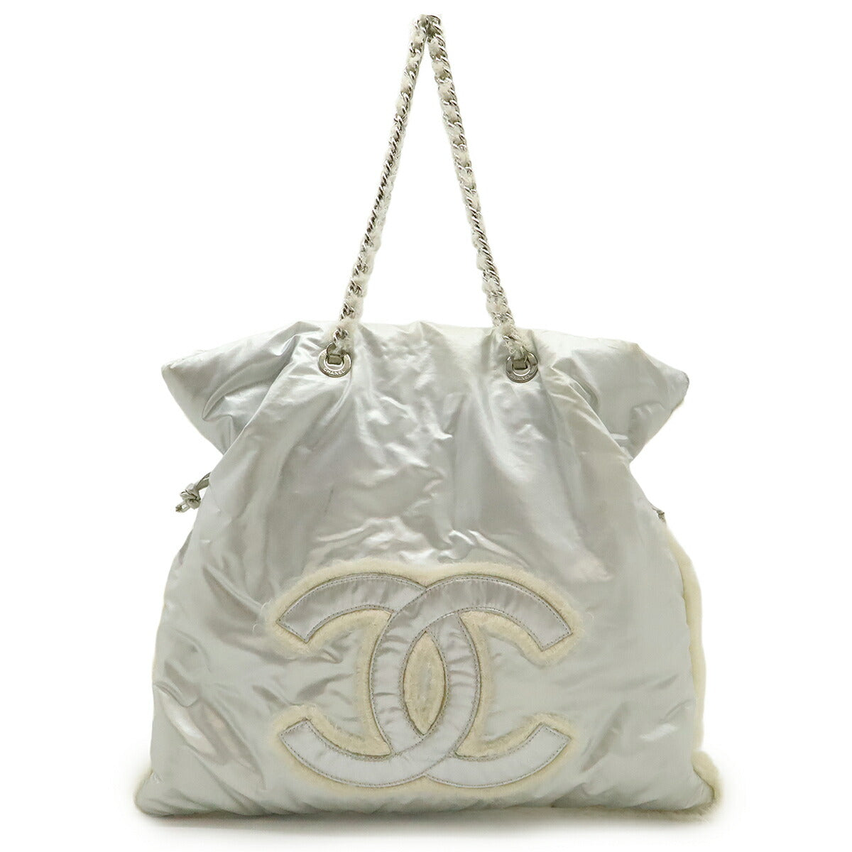 Chanel Drawstring Bag Nylon Fur Shoulder Bag