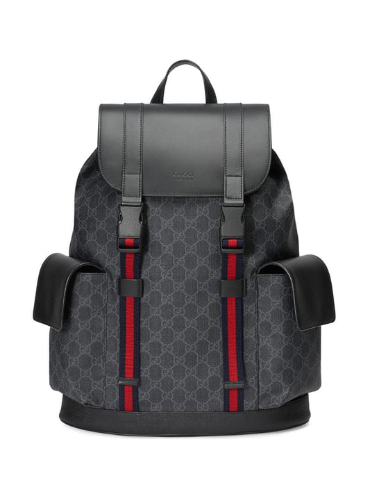 Gucci - GG Supreme pattern backpack - men - Nylon/Leather/Microfibre - One Size - Black