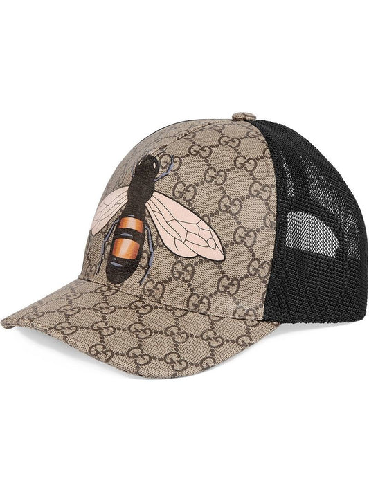 Gucci - Bee print GG Supreme baseball hat - men - Canvas/Cotton/Polyurethane - XL, L, S, M - NEUTRALS