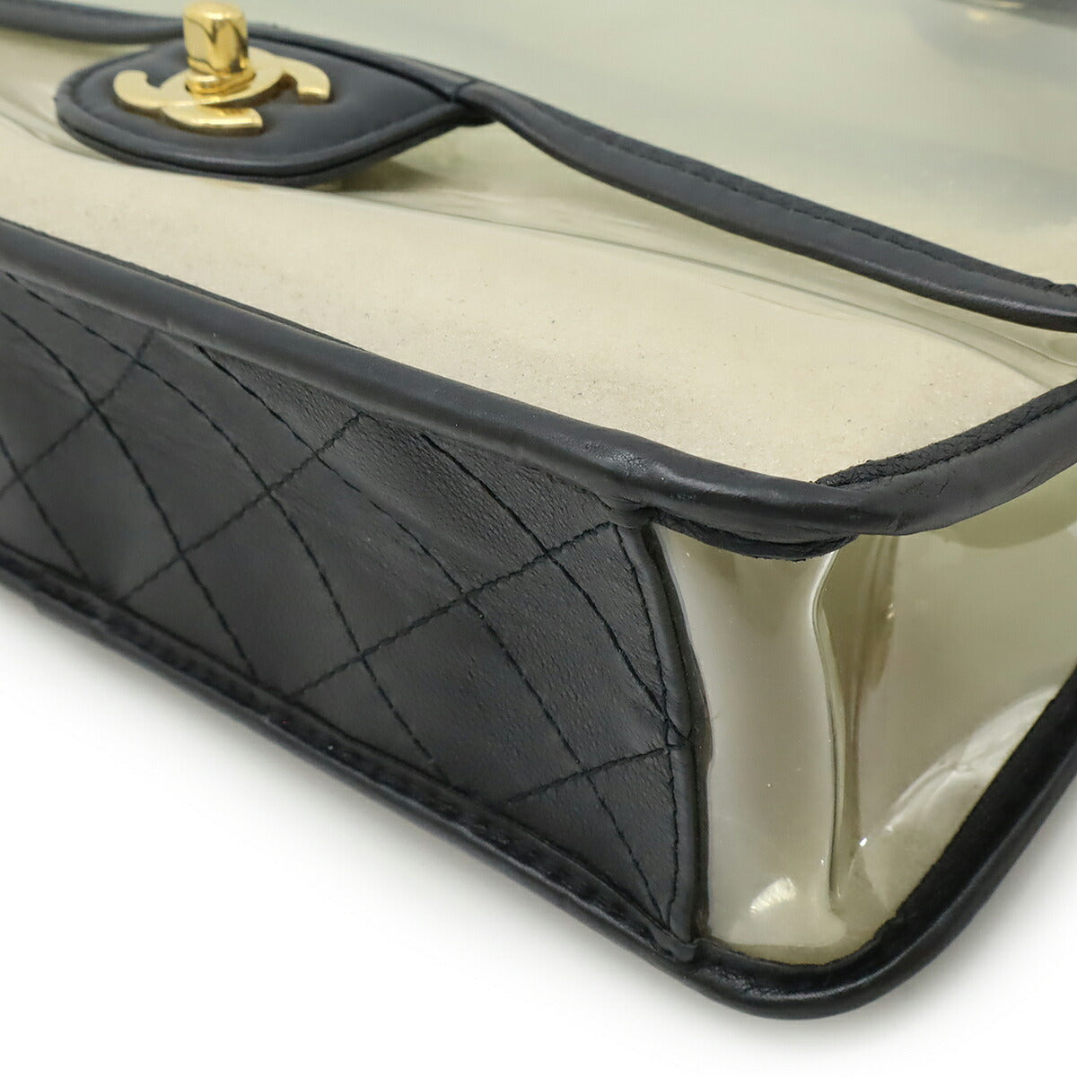 Chanel 2way Handbag Lambskin Sand Vinyl Shoulder Bag