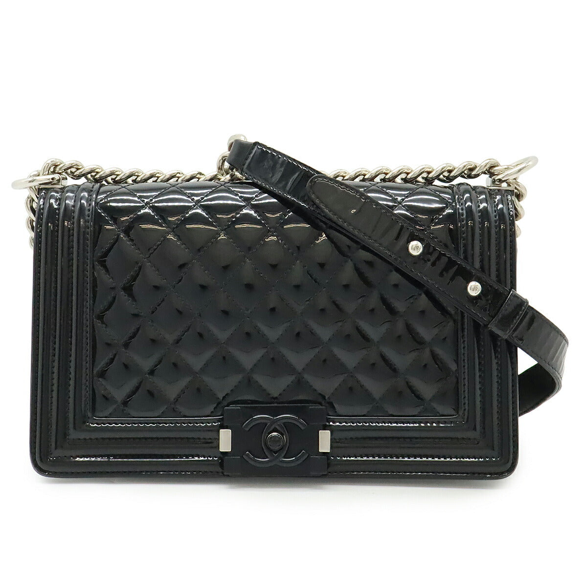 Chanel Boy Chanel Patent Leather Shoulder Bag