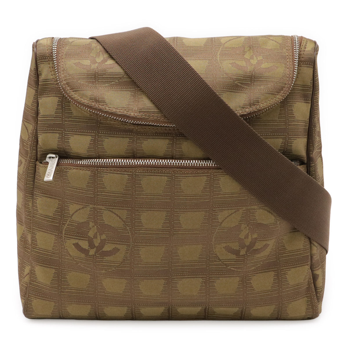 Chanel New Travel Line Nylon Jacquard Leather 2way Bag