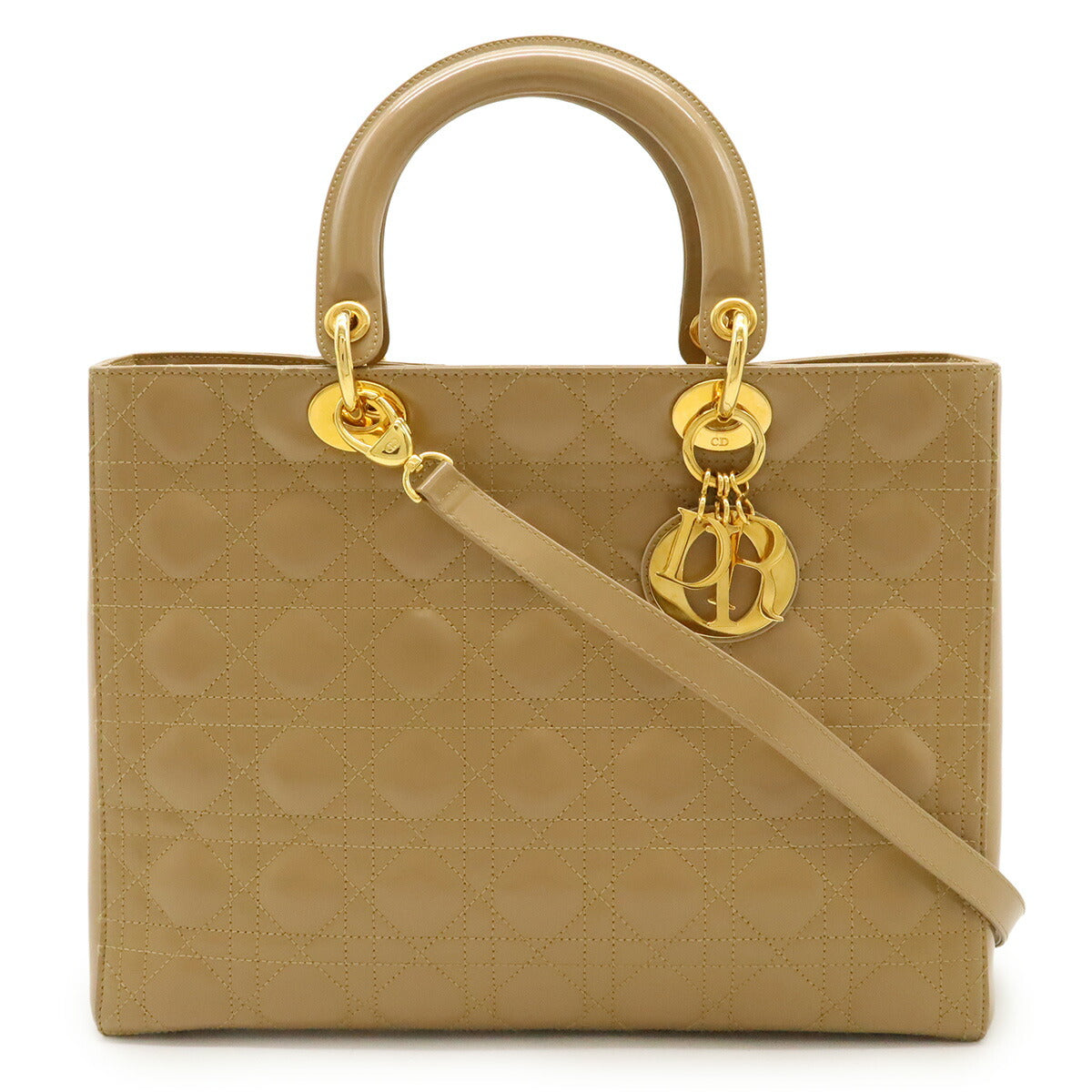 Christian Dior Lady Dior Patent Leather 2way Bag