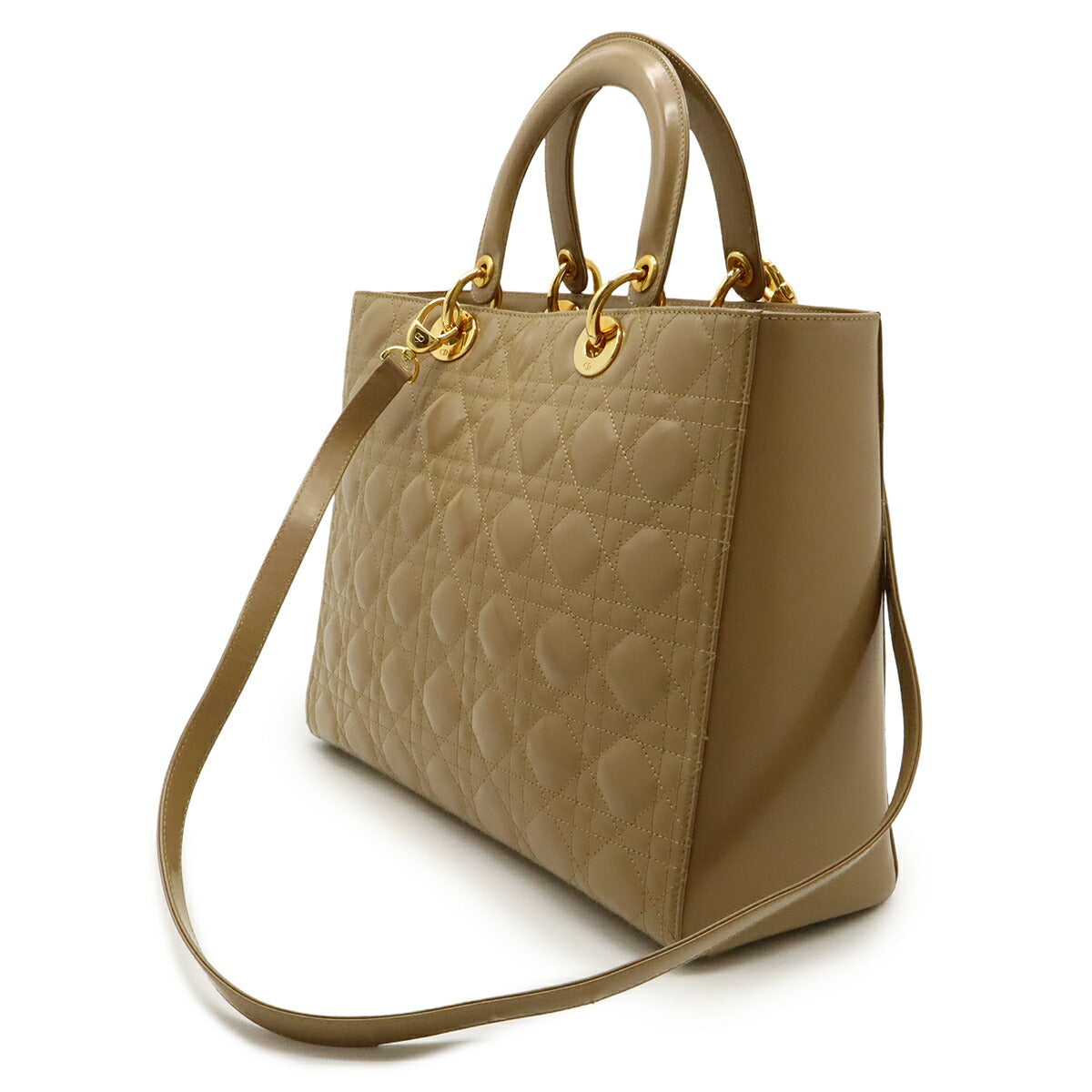 Christian Dior Lady Dior Patent Leather 2way Bag