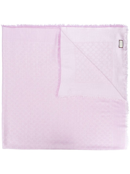 Gucci - GG jacquard shawl - women - Wool/Silk - One Size - PINK