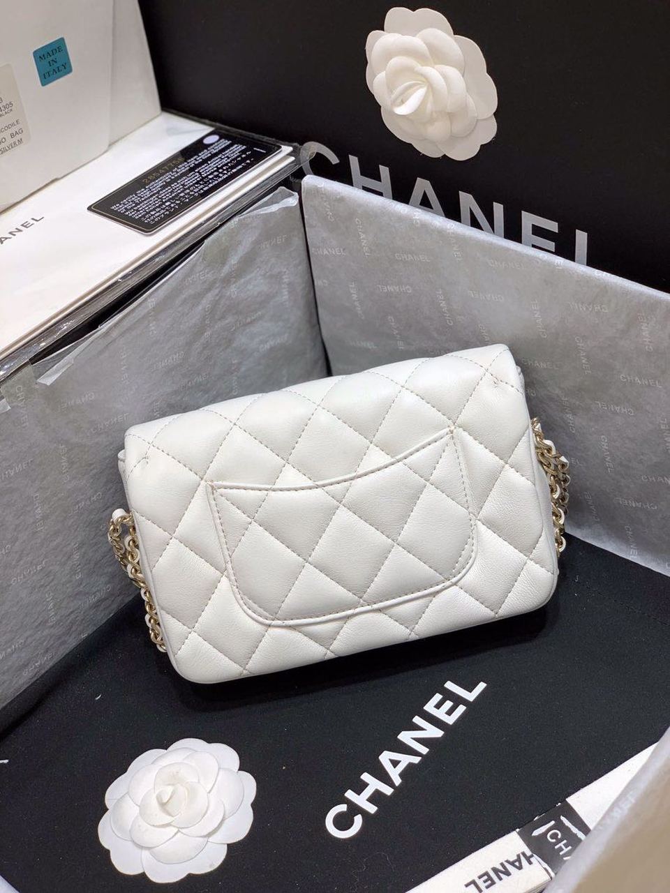 CHLSmall Pearl Logo Strap Top Qualityap Bag White For Women Handbags, Shoulder And Crossbody Bags 7in/18cm AS1436