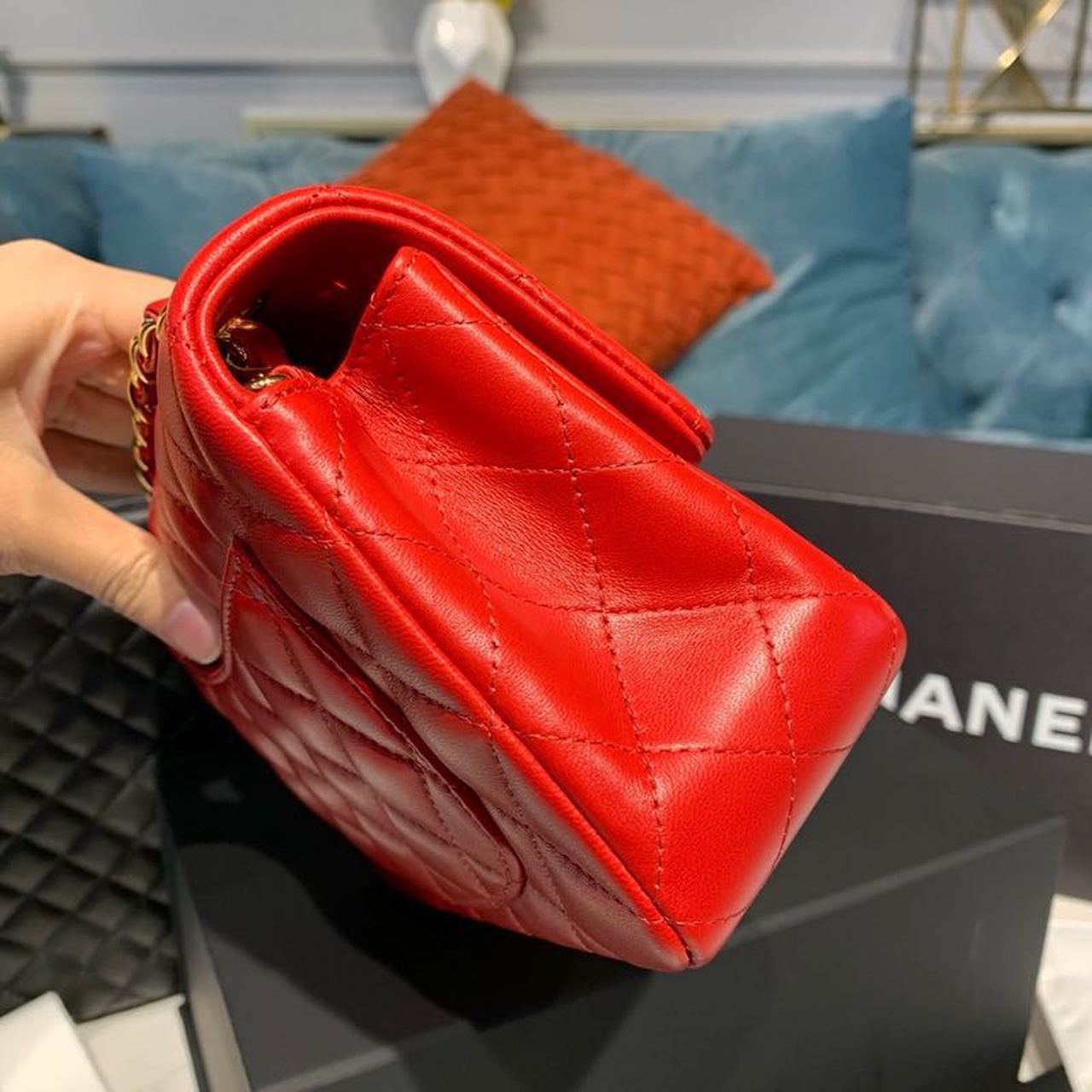 CHLMini Flap Bag Red For Women, Women’s Bags, Women’s Bag, Shoulder And Crossbody 7.8in/20cm A69900