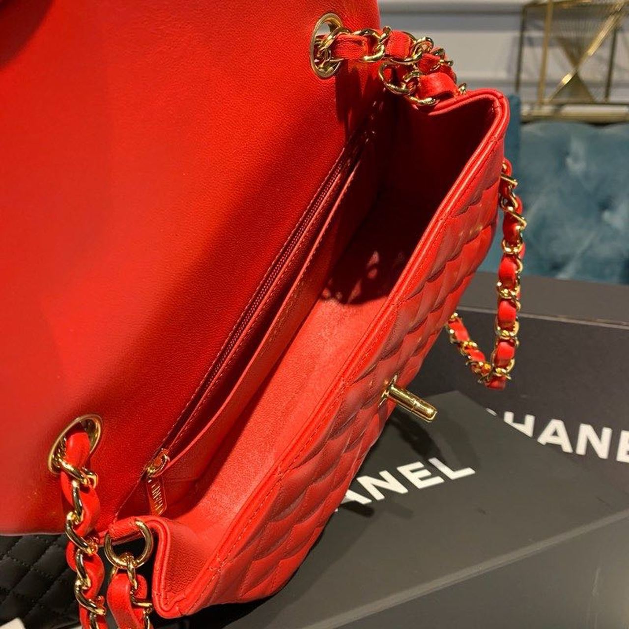 CHLMini Flap Bag Red For Women, Women’s Bags, Women’s Bag, Shoulder And Crossbody 7.8in/20cm A69900