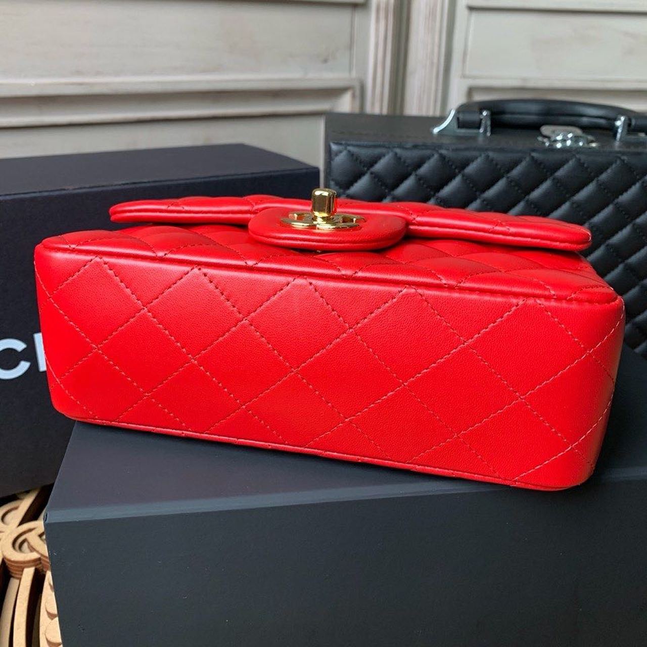 CHLMini Flap Bag Red For Women, Women’s Bags, Women’s Bag, Shoulder And Crossbody 7.8in/20cm A69900